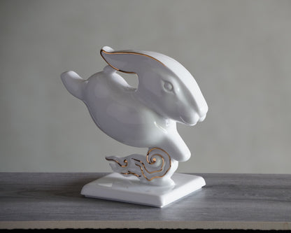 如意如雲 生肖兔瓷偶 瓷器擺飾 居家生活 家飾佈置