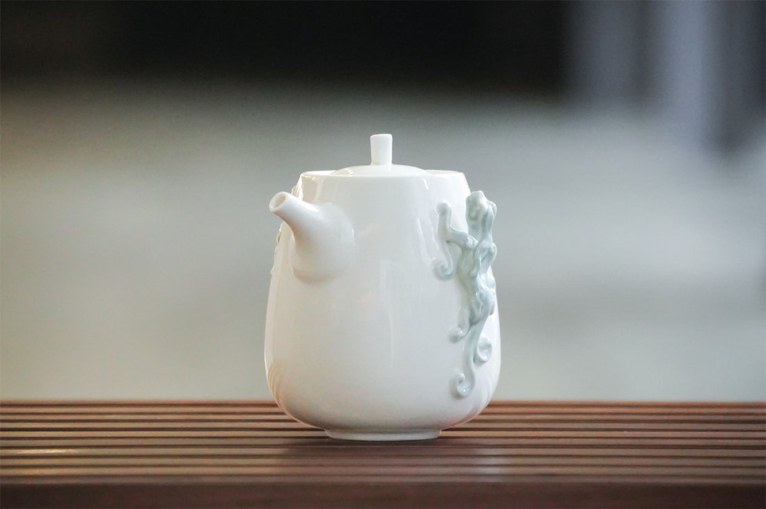 八方新氣 現代瓷器 龍造型 登高 茶壺 企業高升送禮 茶具 茶器 螭吻