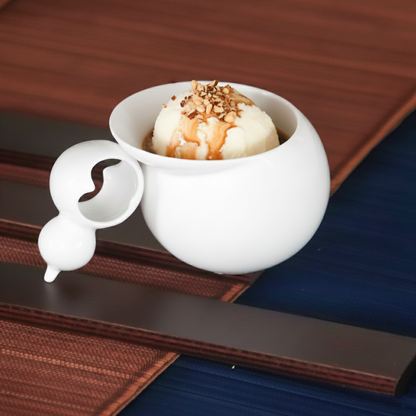 八方新氣 白瓷 親密時光 咖啡杯 茶杯 葫蘆相依造型 居家生活 餐具