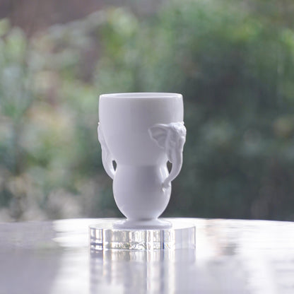 八方新氣 瓷器 送禮 大象 對杯 杯子 白色 居家生活 把手杯