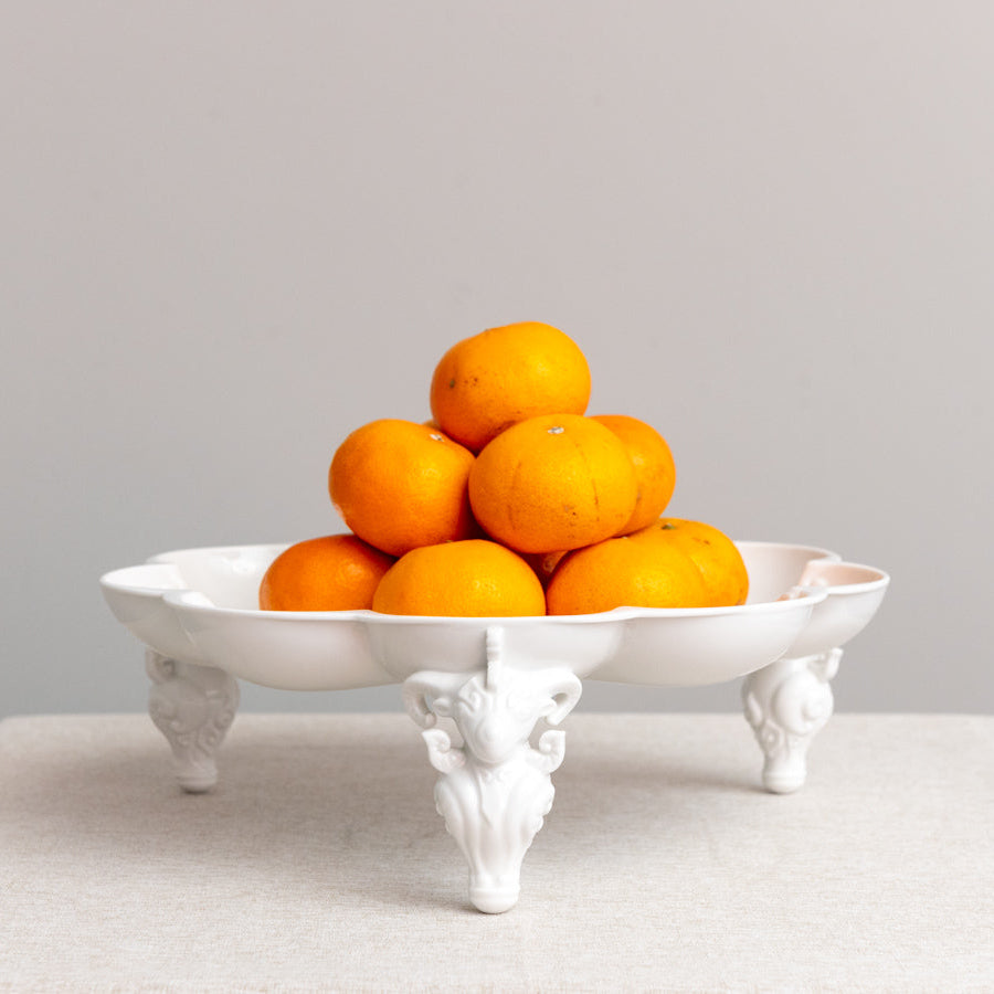 吉祥鼎盛 果盤 花器 居家生活 白瓷 藝術造形盤 餐桌擺飾 餐具