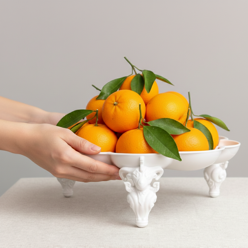 吉祥鼎盛 果盤 花器 居家生活 白瓷 藝術造形盤 餐桌擺飾 餐具