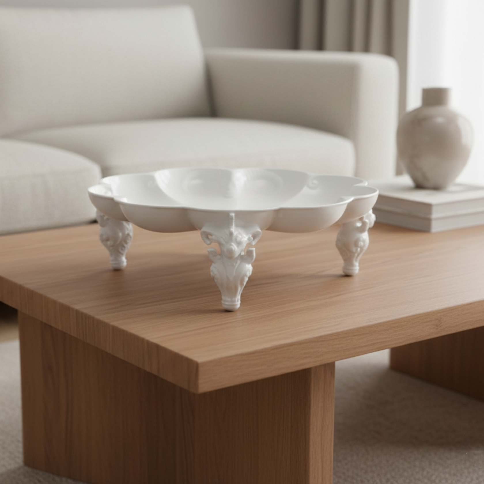 吉祥鼎盛 果盤 花器 居家生活 白瓷 藝術造形盤 餐桌擺飾 餐具