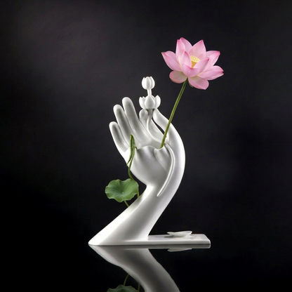 大慈飄香 白瓷花器 佛手拈蓮 禪意擺飾 八方新氣 NewChi Porcelai 限量