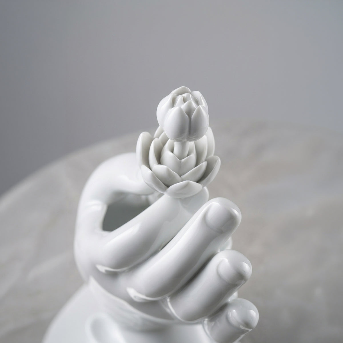 大慈飄香 白瓷花器 佛手拈蓮 禪意擺飾 八方新氣 NewChi Porcelai 局部 限量