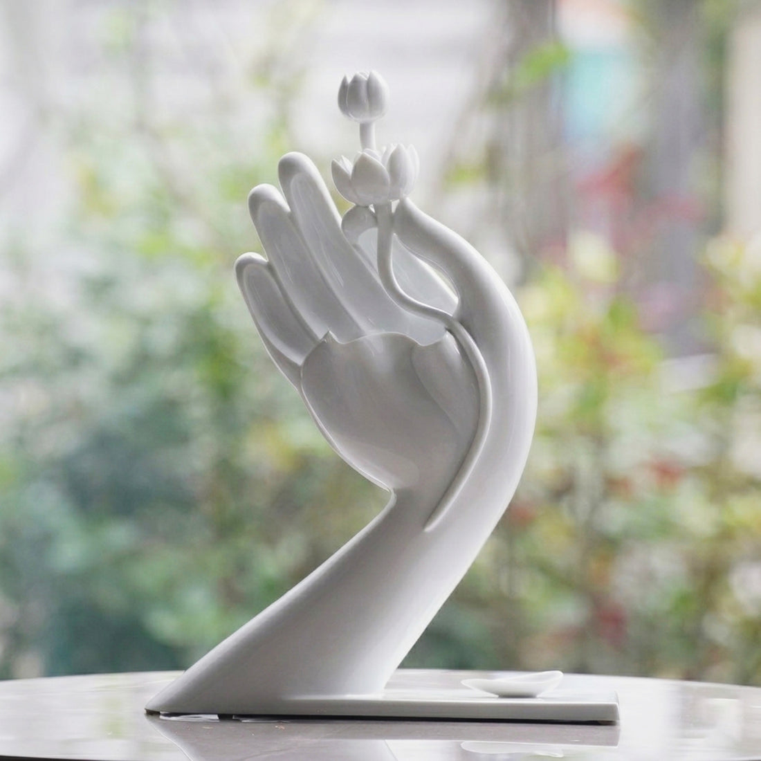 大慈飄香 白瓷花器 佛手拈蓮 禪意擺飾 八方新氣 NewChi Porcelai 局部 限量