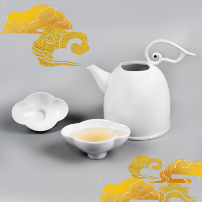 八方新氣雲享壺杯組｜中秋茶具禮盒｜祥雲造型壺與雲型茶杯