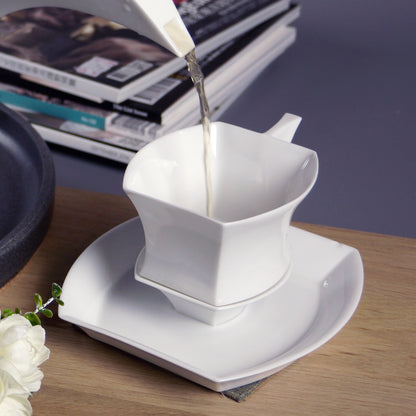 八方新氣 白瓷 王俠軍 帝國記憶 陶瓷 咖啡杯 茶杯 杯盤組 方形 茶具 茶器 把手 父親節