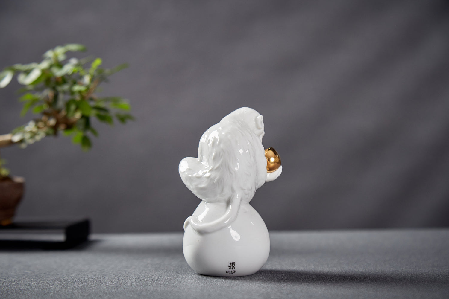 八方新氣 猴 瓷偶 福壽兩全 瓷器 生肖擺飾 印璽 印章 白瓷 禮物