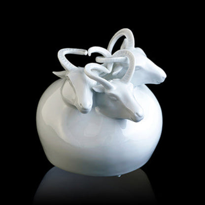 家居生活 八方新氣 生肖羊 三羊開泰 瓷偶 瓷器 擺飾 白瓷 禮物 印璽 印章 
